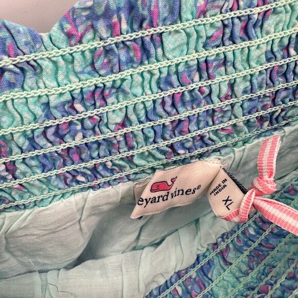 VINEYARD VINES NWT Tang Fish Smocked Skirt in Crystal Blue // XL - Picture 8 of 11